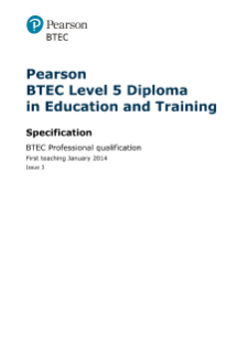 BTEC Level 5 Diploma Education and Training specification